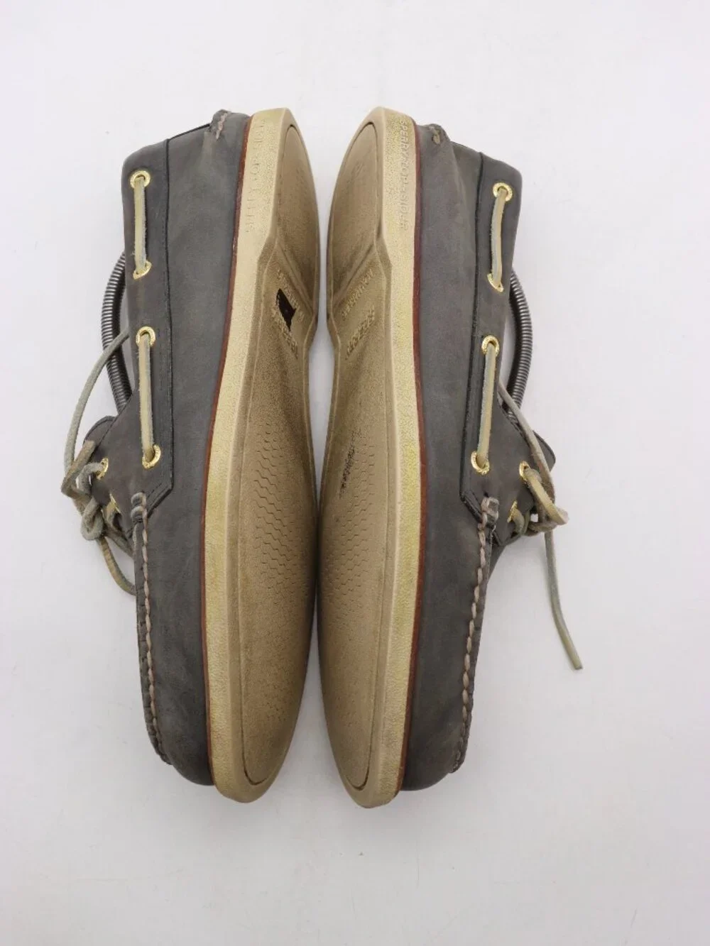 Sperry Gold Cup Top Sider Authentic 2 Eye Men's Size 11 M Gray Boat Shoes